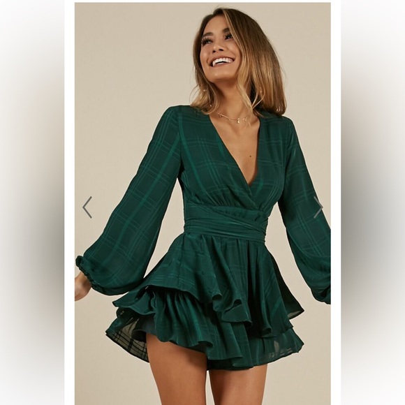Showpo. Dresses & Skirts - ON ROTATION PLAYSUIT IN GREEN